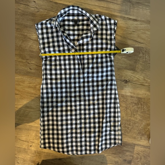 J.Crew black and white gingham shirt dress XS, tunic minidress - Picture 3 of 5